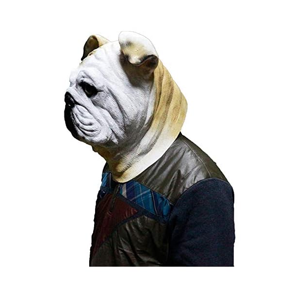 Halloween english bulldog mask latex animal dog mask full head realistic pet dog fancy dress up party costume props multicoloured - image 5