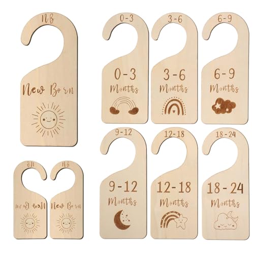 YUXIANLB 7er Set Kleiderschrank Organizer Doppelseitig Baby Kleiderteiler für Neugeborene Kinderzimmer Babyzimmer Dekoration Aufbewahrungslösung für Kleidung Spielzeug Geburtstagsgeschenk Geschenk
