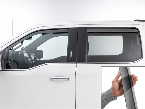 WeatherTech Custom Fit Side Window Deflectors for Ford F-150 F-150 Lightning F-150 Raptor - (801025IM-81765IM) Dark Tint