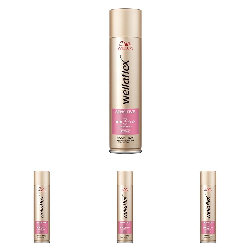 Wellaflex Spray sensibile per capelli per donne, fino a 48 ore, forte tenuta, senza profumo, delicato sul cuoio capelluto, dermatologicamente testato, formula vegana, grado di tenuta 3, 250 ml