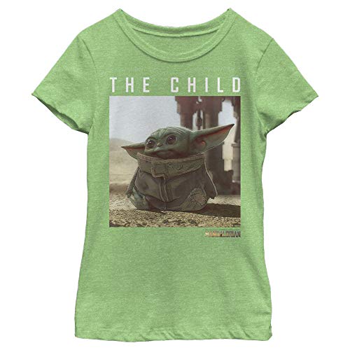 STAR WARS Mandalorian Green Child Girl's Heather Crew Tee