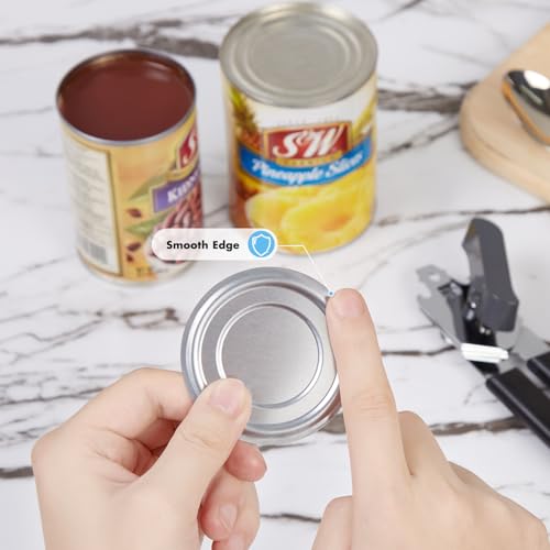 Image of Can Opener Manual, COKORA Can Openers Hand Held with Comfort Anti-Slip Handles, Heavy Duty Stainless Steel Can Opener Smooth Edge and Bottle Openers, Easy Turn Can Openers for Seniors, Kitchen, Black
