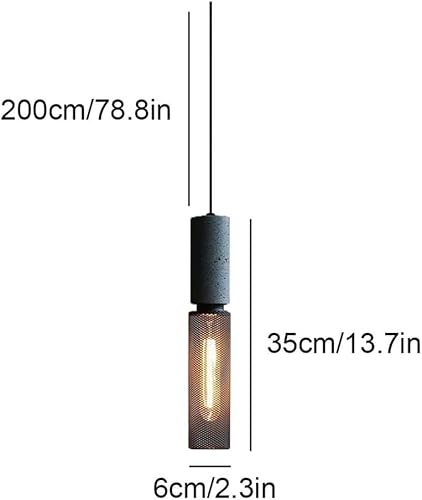 Miniatura 7 de RIPPOU Moderna lámpara colgante de hormigón, con pantalla de metal, lámpara colgante de cemento, lámpara industrial con acabado gris, para cocina,