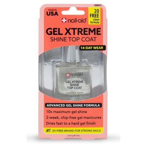 Nail-Aid Gel Xtreme Shine Top Coat, Clear, 0.55 Fluid Ounce Cover