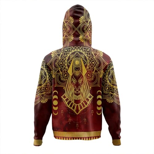 Mens Womens 3D Vintage Ancient Egyptian Pharaoh Autumn Windproof Cozy Long Sleeve Zipper Hoodie Jacket2