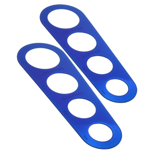 VICASKY Lot de 2 Règles de Mesure Spaghetti en Acier Inoxydable à 4 Trous, Outil Cuisine pour Portionner Pâtes et Nouilles, Mesureur Précis pour Cuisson et Préparation Culinaire,