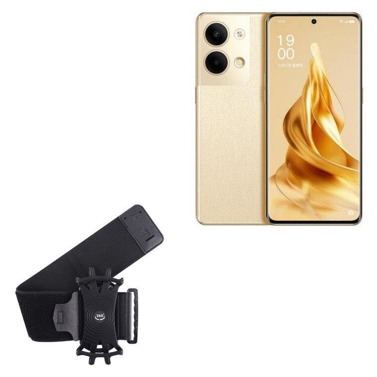 BoxWave Holster Compatible with Oppo Reno9 Pro - ActiveStretch Sport Armband, Adjustable Armband for Workout and Running - Jet Black