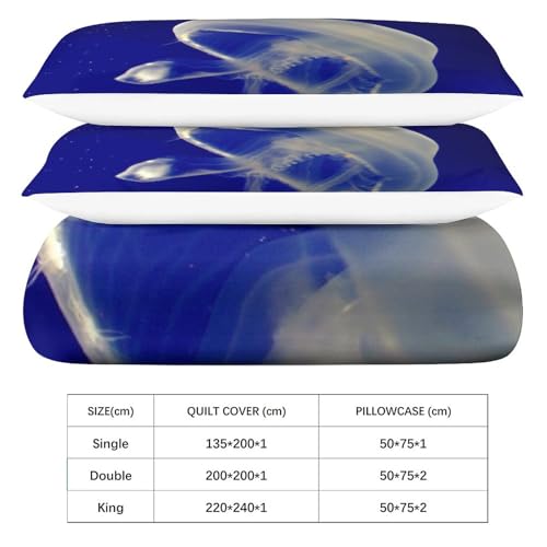 Housse de couette 3D Medusozoa en microfibre supérieure parure de lit double