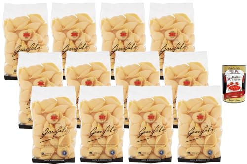 Italian Gourmet Conchiglioni Pasta di Gragnano IGP 12 x 500 g Paquete ahorro de fideos grandes para rellenar, pasta de trigo duro, ideal para platos al horno y reserva familiar, Polpa italiana +