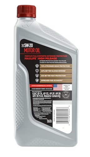 Image of Valvoline MaxLife Extended Protection High Mileage 5W-20 Full Synthetic Motor Oil 1 Quart