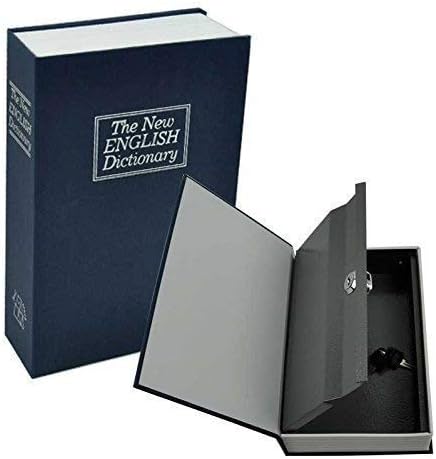 Afrodite Metal Book Safe Locker for Hiding Cash, Jewellery, Passport and other Valuables | Portable Hidden Dictionary Secret Book Safe with 2 Keys for Office & Home