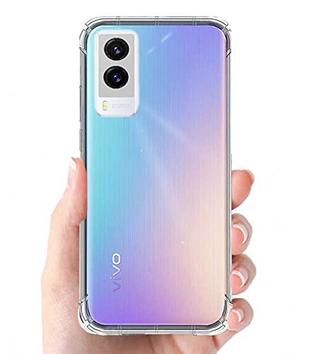 Image of Soft Flexible Silicone Back Cover Vivo V21e 5G, Transparent Case + Screen Guard
