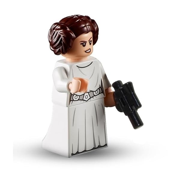 LEGO Star Wars Minifigure - Princess Leia (Carrie Fisher) from Episode 4/5/6 with Blaster and Minifigureland Tile by LEGO - Image 2