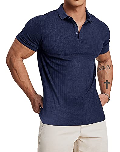 Polo manches longues homme en coton premium slim fit Muscle Cmdr