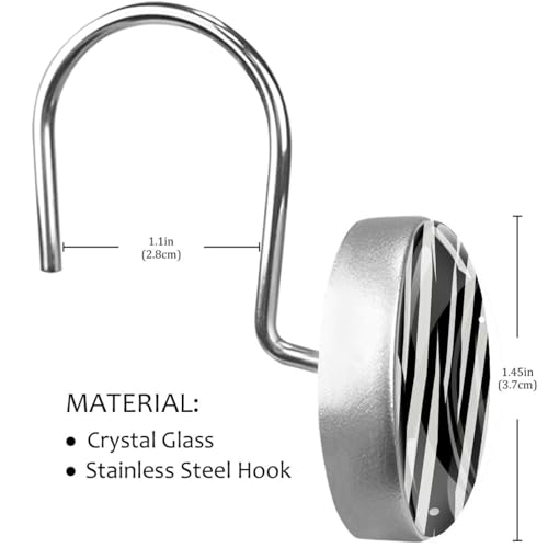 Ganchos para cortina de ducha anticaídas con base de cristal resistente 4