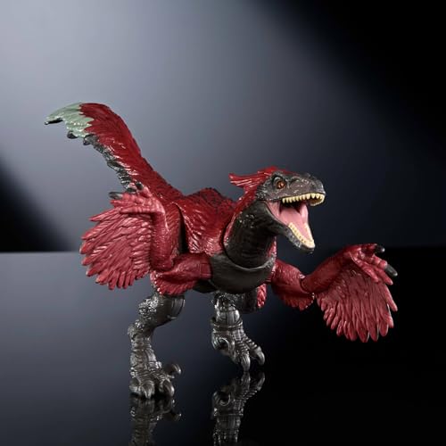 Image of Mattel Jurassic World Hammond Collection Dinosaur Action Figure Toy, Pyroraptor Dino Toy with 14 Articulations, Glass Eyes & Wired Tail
