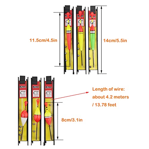 6 Stück Fishing Posen Set Angelposen Angeln Schwimmt Set Mit Senkblei, Angelschnur und Haken (5#, 7#, 9#) für… – Bild 3