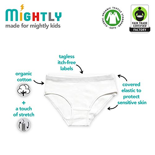 Mightly Tween & Teen Girls' Hipster Bikini Undies | Organic Cotton, Soft&Fresh Panties for Kids&Teens, 3-Pack Underwear Set2