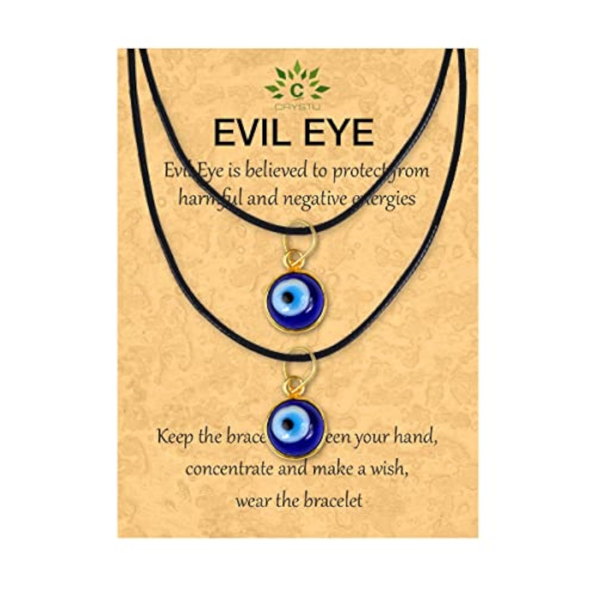 Blue Turkish Evil Eye Pendant Necklace Combo