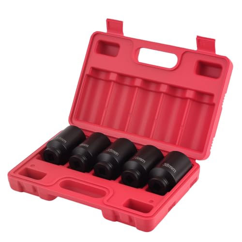 Image of maXpeedingrods 5 Pcs 1/2" Drive 6 Point Deep Impact Socket Set