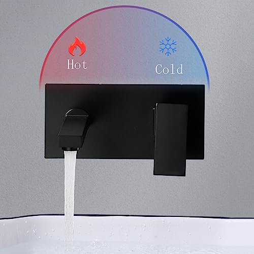 Robinet de lavabo mural pour vasque moderne eau chaude et froide