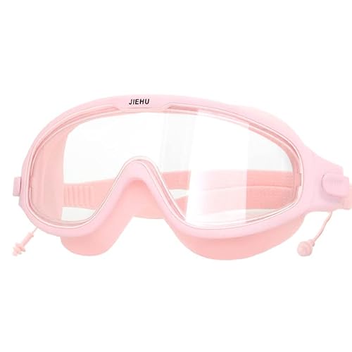 FALAMKA Schwimmbrille Mit GroßEm Rahmen Damen Erwachsene Jugend Professionelle Schwimmbrille Mit OhrstöPseln Beschlagfrei Wasserdicht Uv-Schutz (Rosa) Cover