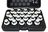 TMAX 20 pc Wheel Lock Lugnut Anti-Theft Screw Lug Nut Removal Key Socket Set for Vw Audi Vag Volkswagen