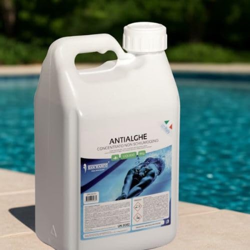 San Marco Antialghe liquido concentrato non schiumogeno, antialga per piscine liquido, alghicida e igienizzante, disponibile in formato da 5,10,25 kg. (5 kg)