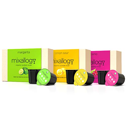 mixallogy Cocktail Mix Variety Pack of Margarita, Cosmo, and Lemon Sour Flavors (18 Servings)