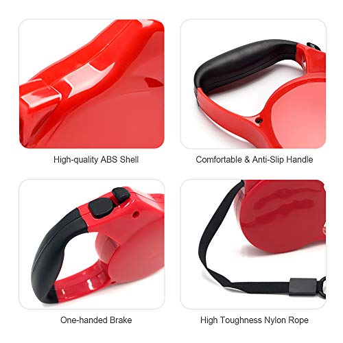 Nishore Trela ​​retrátil para cães 9,8 pés Cães ou gatos 26,5 lbs Trela ​​de caminhada para animais