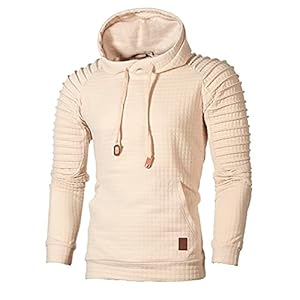 UISIEAF Modieuze casual capuchontrui voor heren, effen hoodie, pullover met capuchon, lange mouwen, hoodie, sweatjack…