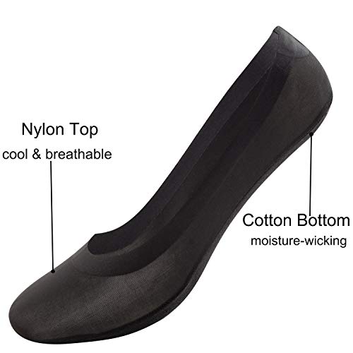 Image of Womens No Show Thin Socks Cotton Nylon Low Cut Liner Non Slip hidden Invisible Socks for Flats Sneaker 4 /6 pack