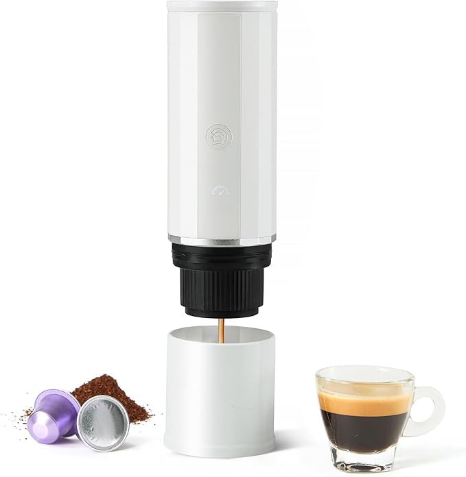 portable coffee maker15 Bar Mini Coffee Maker USB-C & Car Charger, Lightweight Espresso Maker (White) deal from amazon portable coffee maker15 Bar Mini Coffee Maker USB-C & Car Charger, Lightweight Espresso Maker (White) deal from amazon