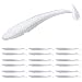 RUNCL ProBite Paddle Tail Swimbaits White Pearl, Soft Fishing Lures - Natural Oils, Ribbed Design, Paddle Tail, Hook Slot, Proven Colors - Bass Fishing Lures Baits 10 (2in, Pack of 40)
