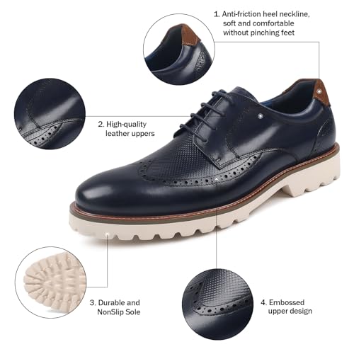 RITIZEN Men's Oxford Formal Shoes Classic Lace-up Dress Shoes Business Casual Oxford Genuine Leather Shoes2