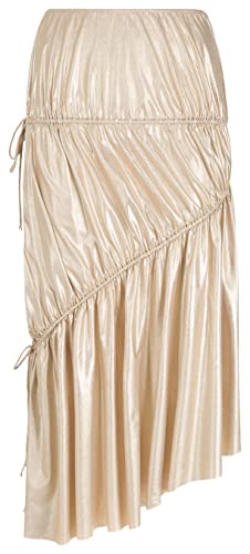 Metallic Frilled Midi Skirt