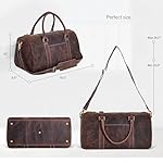 Real Leather Duffle Bag for Men | Vintage Weekender Travel Bag | Overnight Carry-On Luggage | Handmade Leather Gym Bag for Men - Image 4