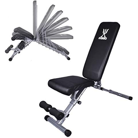 Exersci Adjustable Weight Bench - Utility Foldable Workout Bench Incline/Decline Flat Weight Lifting Bench Press for Full Body Workout & Home Gym Exercise Cover