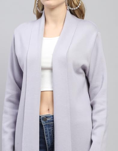 Image of Monte Carlo Womens Regular Fit Full Sleeve Front Open Solid Winter Cardigan (Pack of 1)