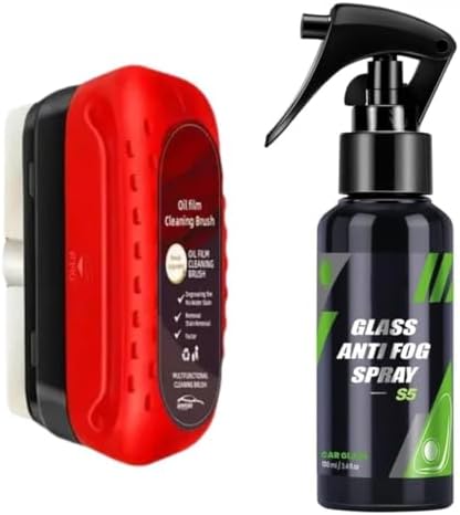 Glass Anti Fog Hydrophobic Coating & Water Repellent Spray for Glass, Mirrors, Car Windshields, Goggles, Shower Doors – Fogless, Rainproof (Oil Brush And Anti Fog Spray)