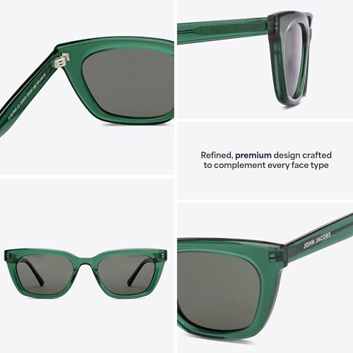Image of John Jacobs | Full Rim Cat Eye Stylish & Premium UV Protected Sunglasses | Acetate Lines | Polarized and 100% UV Protected | Women | Extra Wide | JJ S17340