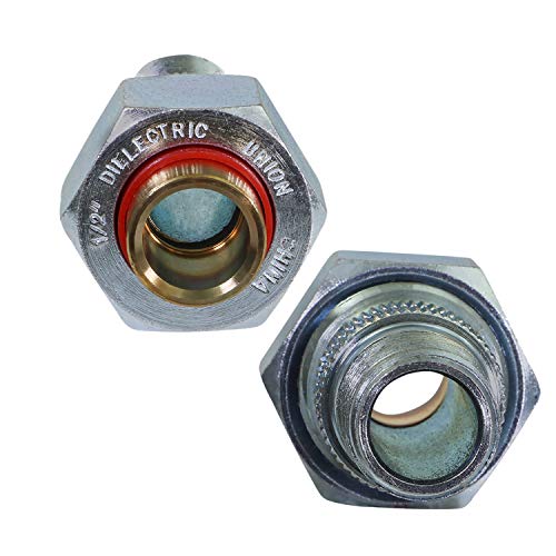 Image of Midline Valve EVNT0034-OM-5 Dielectric Union Pipe Fitting; 3 /4 in. MIP x SWT ; Reduces Electrolysis; Brass x Stainless Steel (5 Pack)