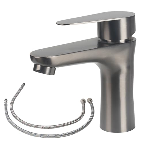 Minnhua Waschtischarmatur für Bad aus Edelstahl 304, Wasserhahn Bad mit Schlauch, Einstellbare Temperatur Armatur Küche, Waschbecken Armaturen mit Installationssatz Geliefert (Grau) Minnhua Waschtischarmatur für Bad aus Edelstahl 304, Wasserhahn Bad mit Schlauch, Einstellbare Temperatur Armatur Küche, Waschbecken Armaturen mit Installationssatz Geliefert (Grau)