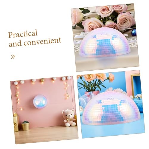 Bola espejada reflectante de 20 cm LIFKOME para decoración de bodas y fiestas temáticas de los años 70-90, semiesfera de espuma y plástico con acabado espejo y gran durabilidad miniatura 3