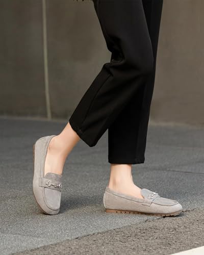 Image of BGSTGUDS Women's Wide Loafers Shoes Cute Dressy Shoes Ladies Comfort Slip Ons Work Shoes