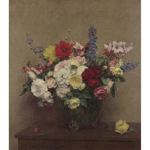Fantin-Latour La richesse rose de juin toile de maître 127 cm