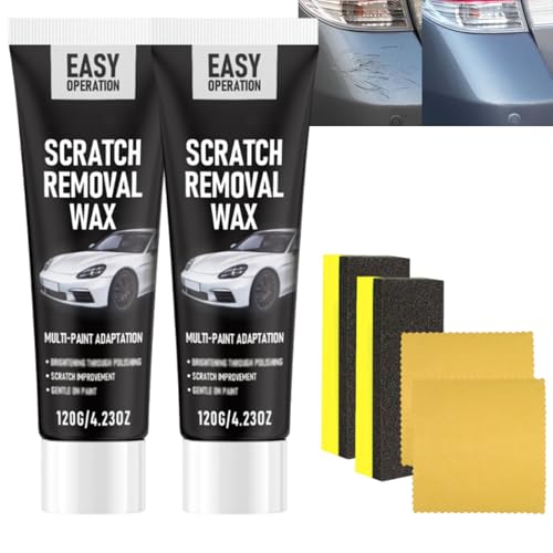 Cera Removedora de Rayones para Autos 120 ml con Esponjas miniatura 1