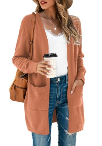 Image of TASAMO Cardigan Sweaters for Women Long Sleeve Open Front Casual Knit Fall Coat Oversized Soft Outwear with Pockets