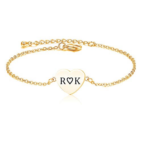 Personalized Name Anklet Bracelet for Women Custom Initial Letters Bracelet with Birthstones Adjusted Charm Ankle Bracelet for Teen Girls