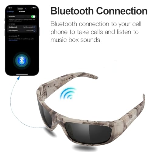 Image of OhO Smart Glasses,Polarized Sunglasses with Bluetooth Speaker,Athletic /Outdoor UV Protection and Voice Control,Unisex